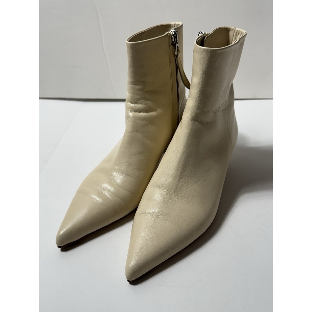 Aeyde Women's Size 38/ US 7 Creamy Nappa Zip Closure Leather Sofie Ankle Boots